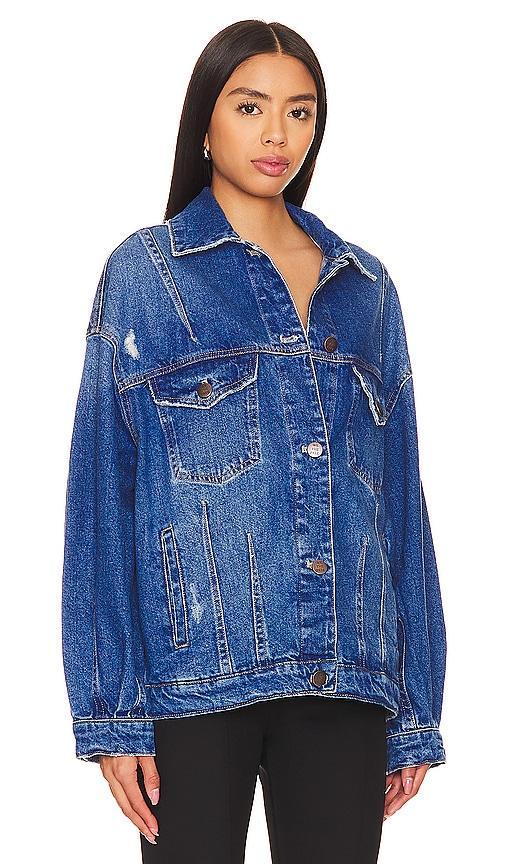 Free People All In Oversize Distressed Denim Trucker Jacket Product Image