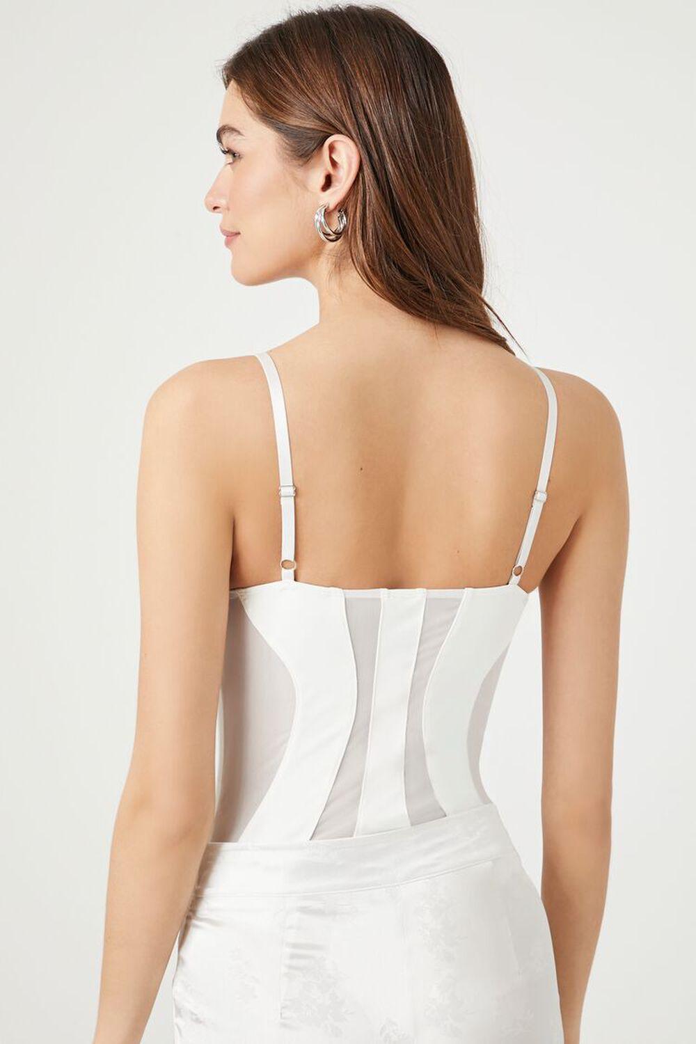 Striped Mesh Cami Bodysuit | Forever 21 Product Image