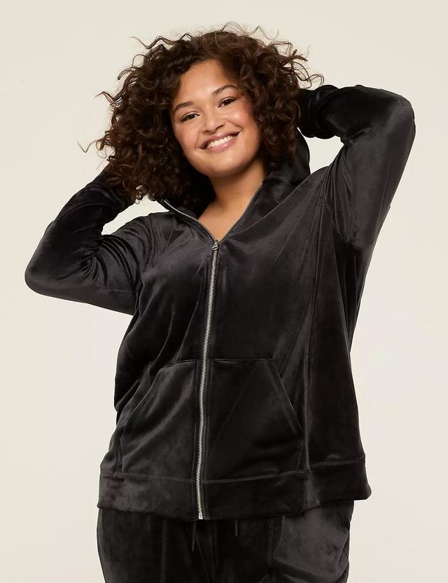 LIVI Velour Zip-Front Hoodie Product Image