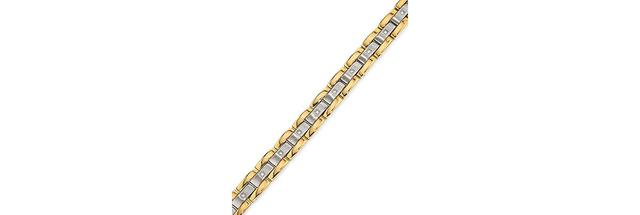 Mens Diamond (1/4 ct.t.w.) Bracelet in Stainless Steel and Yellow Ip Product Image