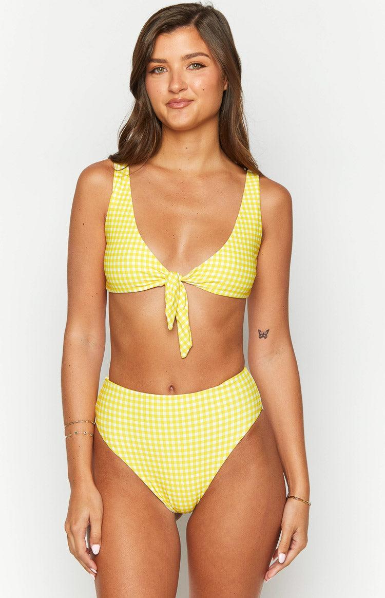 9.0 Swim Yellow Gingham St Lucia Bikini Top Product Image