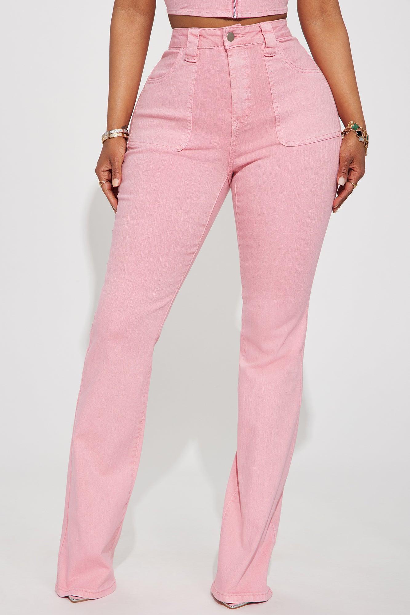 Unconditional Love Flare Jeans - Pink Product Image