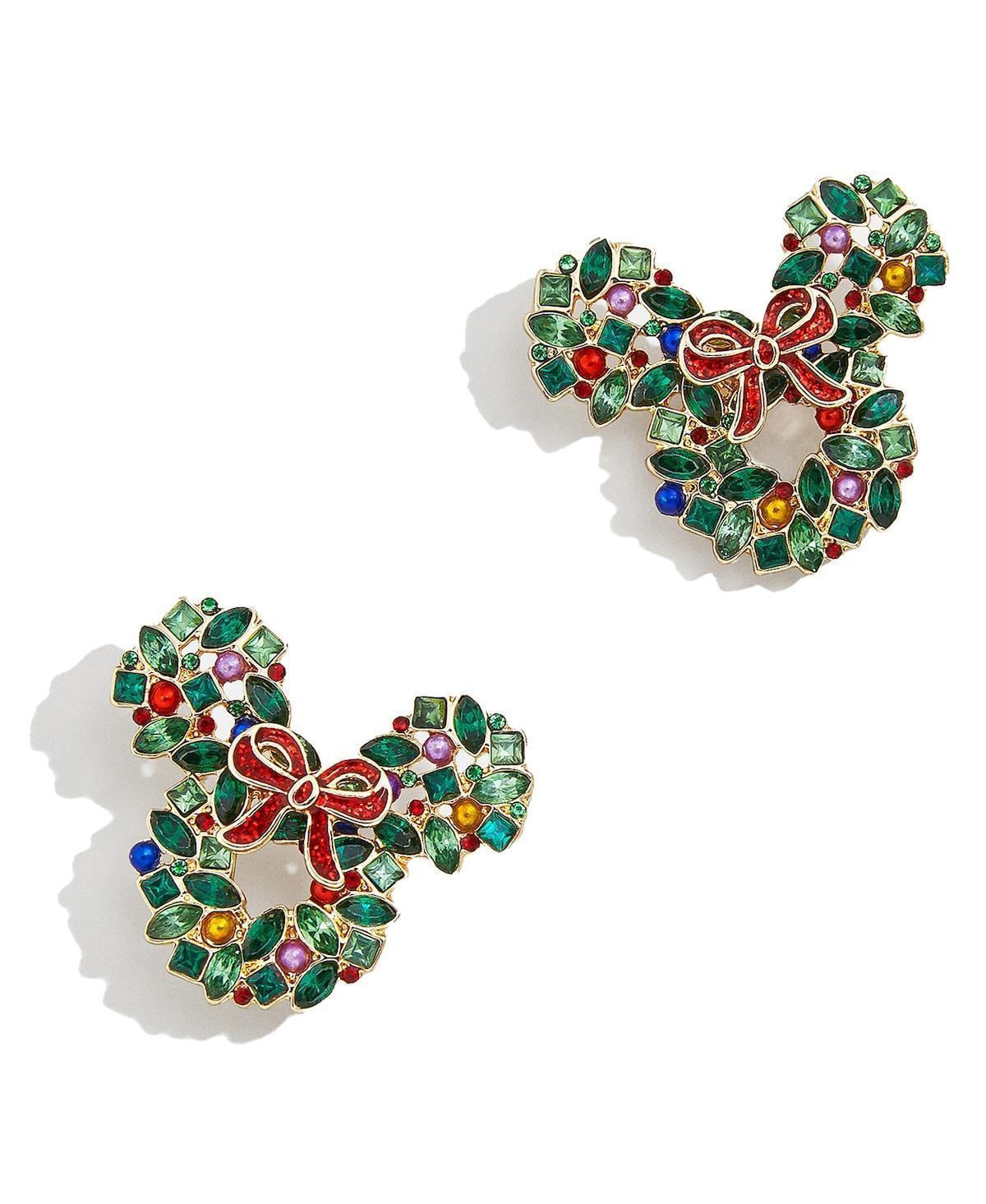 Womens Baublebar Mickey Mouse Wreath Statement Earrings Product Image