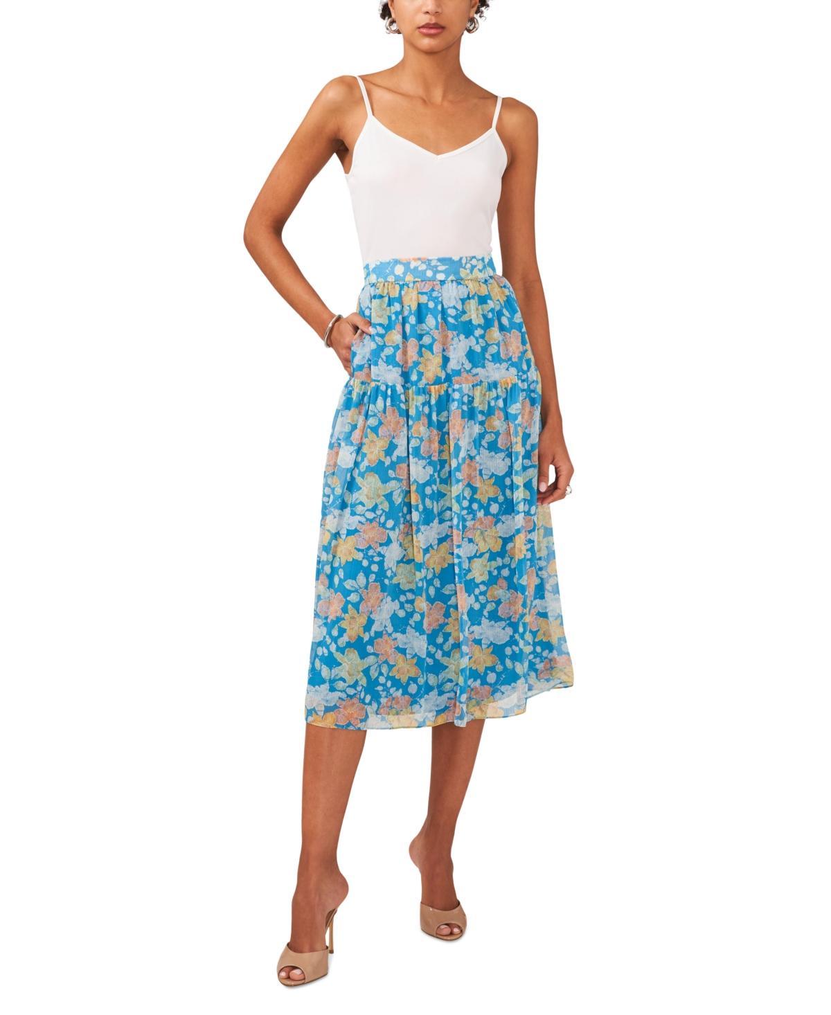 1.state Womens Printed Midi Skirt Product Image