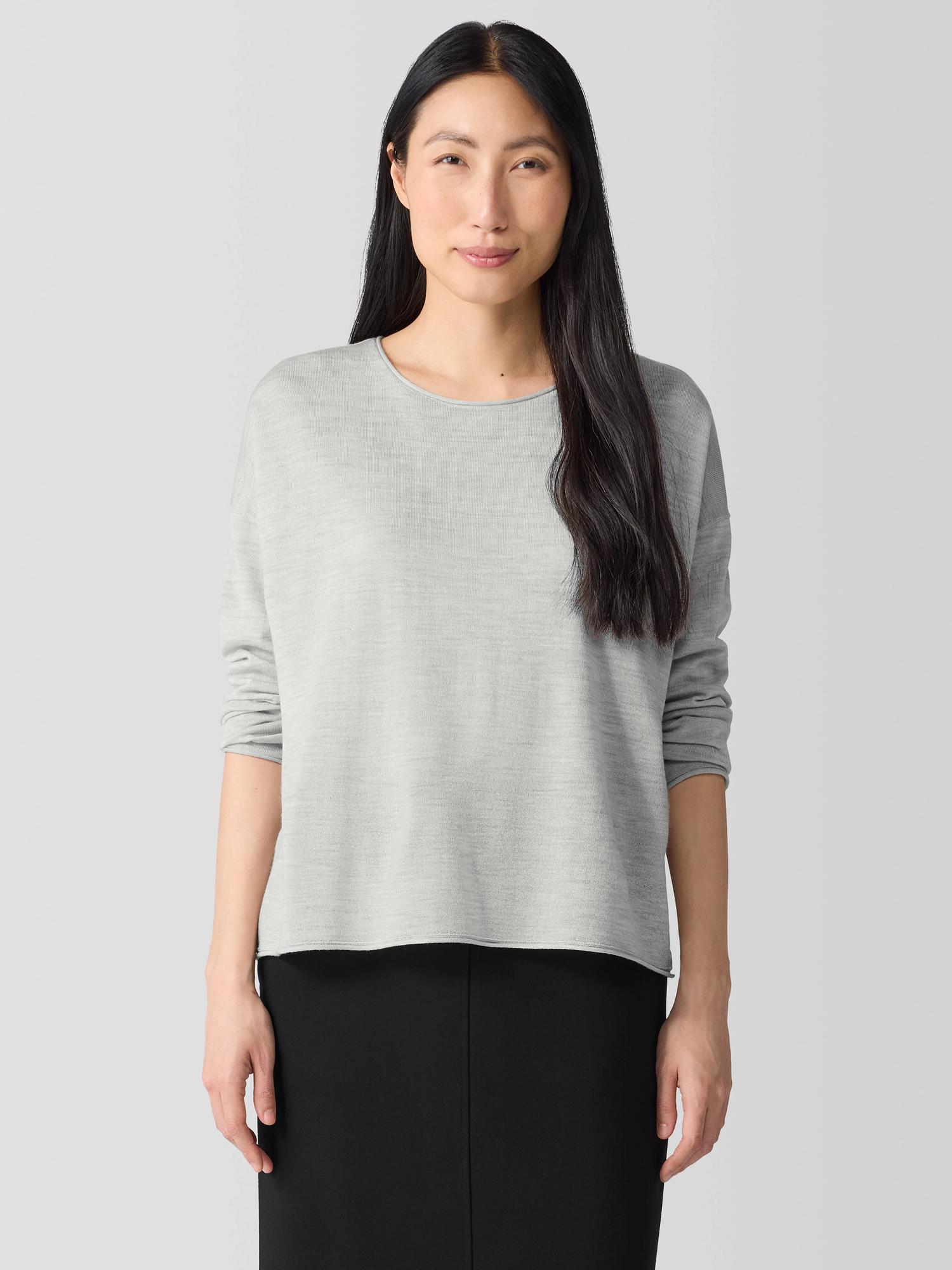 EILEEN FISHER Fine Merino Box-Top in Regenerative Woolfemale Product Image