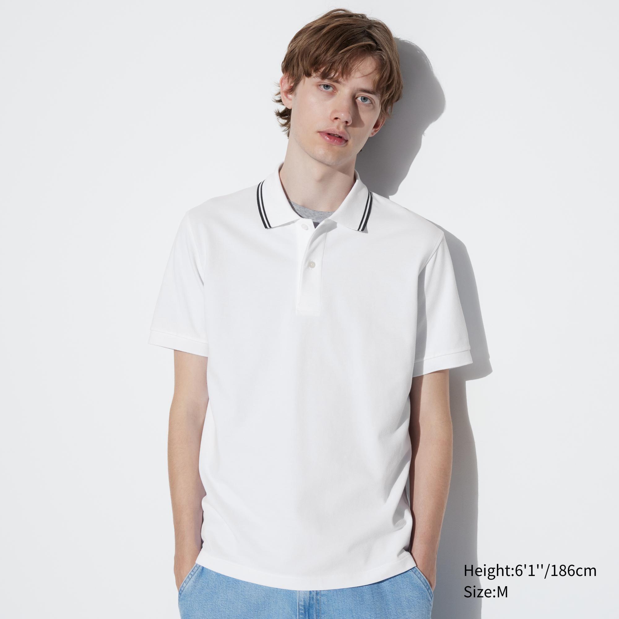 Mens Dry Pique Polo Shirt (Tipping Collar) with Quick-Drying White Small UNIQLO US Product Image