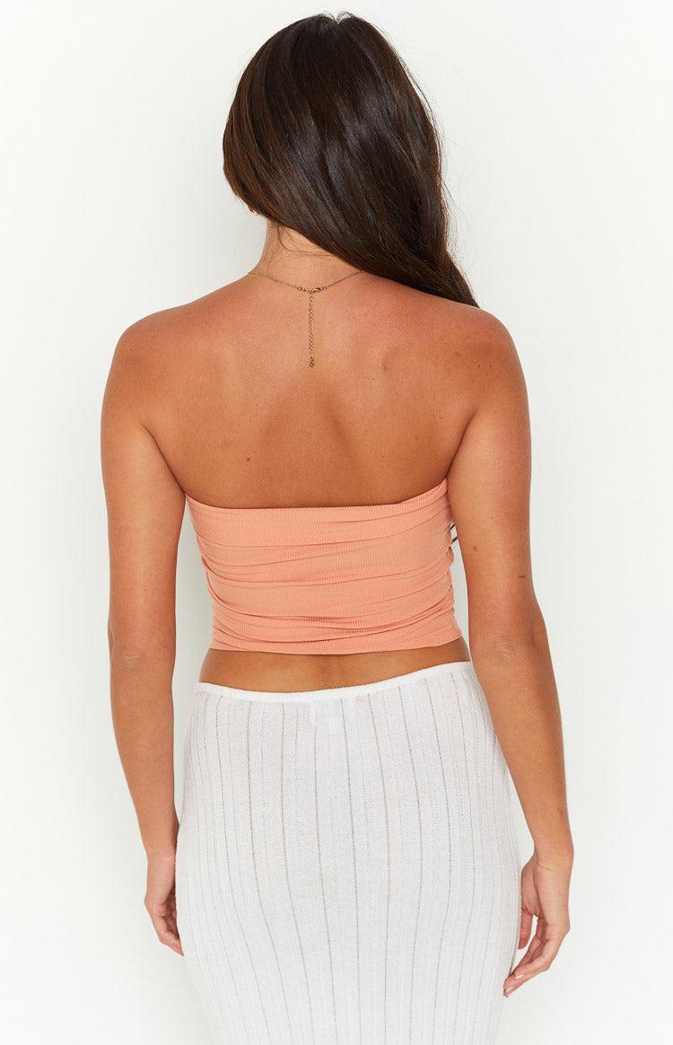 Kerrie Orange Rib Tube Top Product Image