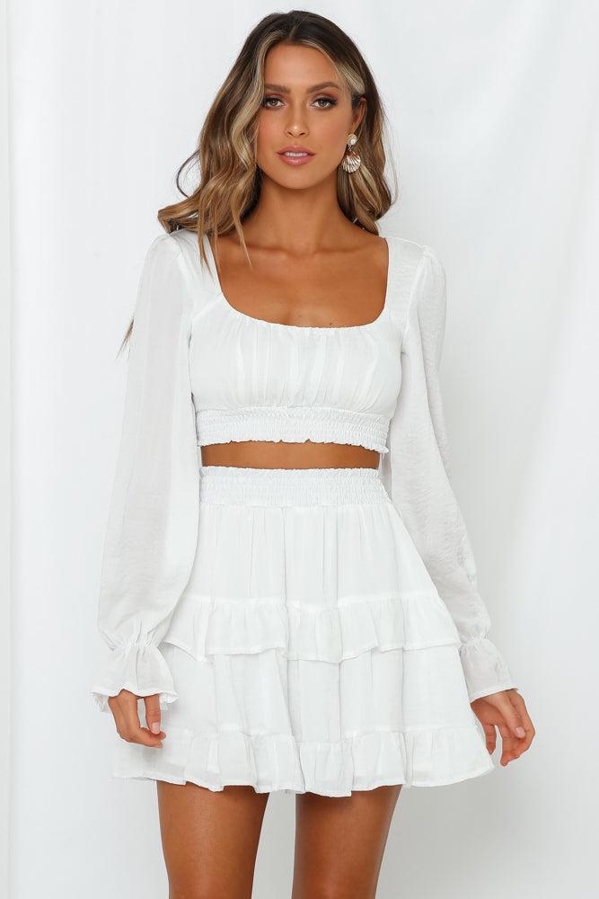 On Screen Crop Top White Product Image