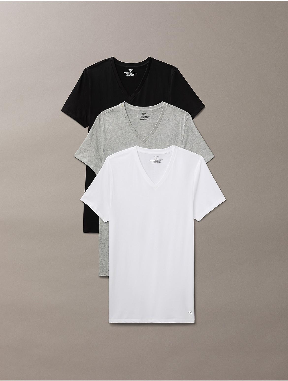 Calvin Klein Mens Cotton Classics 3-Pack V-Neck T-Shirt - White - M Product Image