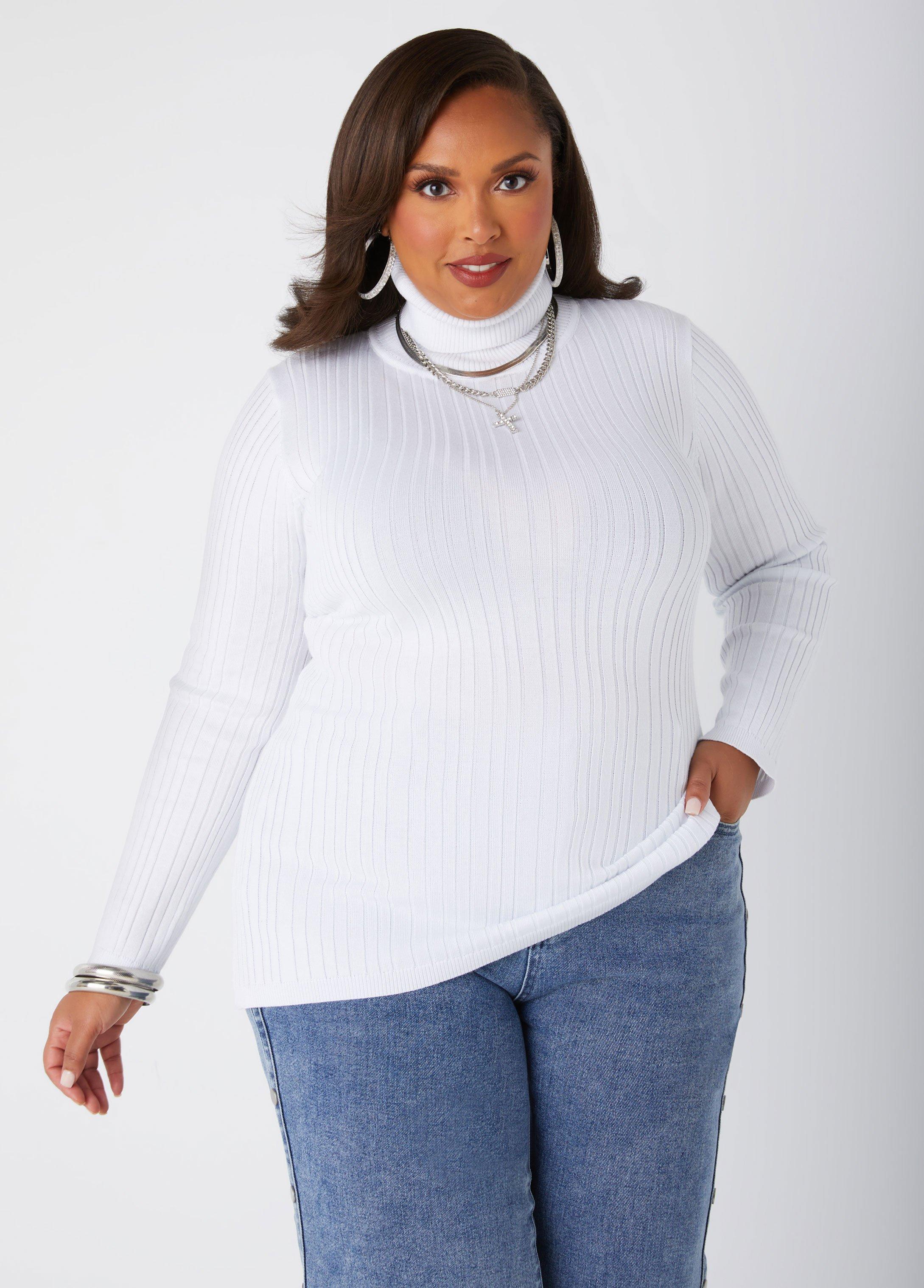 Plus Size Pullover Turtleneck Sweater Ashley Stewart Product Image