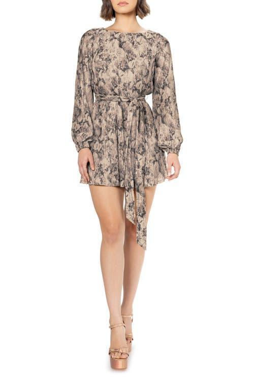 Dress the Population Kirsi Printed Metallic Long Sleeve Minidress Product Image