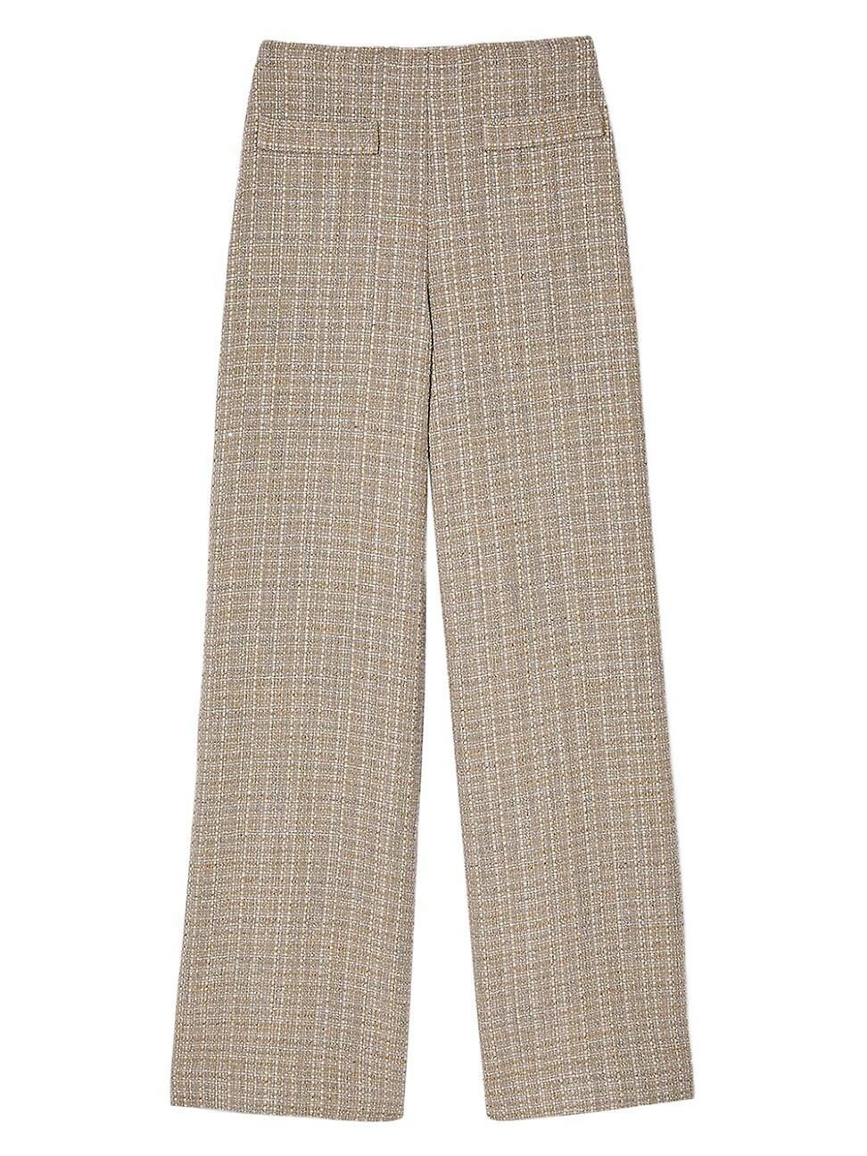 Womens Straight Leg Tweed Trousers Product Image