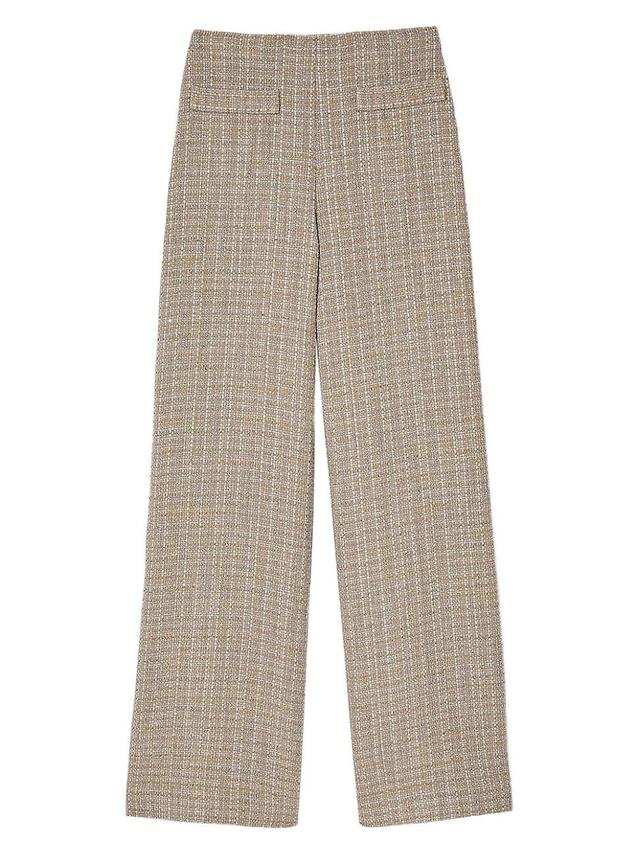 Womens Straight Leg Tweed Trousers Product Image