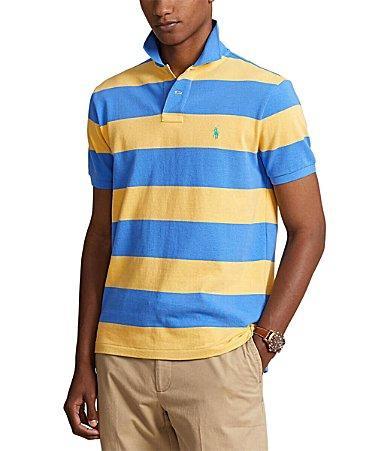 Polo Ralph Lauren Classic Fit Striped Mesh Polo Short Sleeve Shirt (Fall Yellow/Summer ) Men's Short Sleeve Knit Product Image