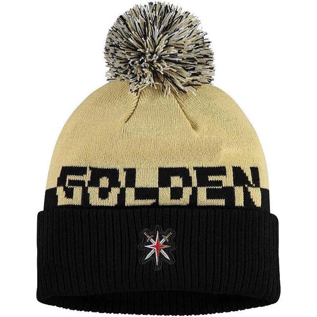 Mens adidas Gold/Black Vegas Golden Knights COLD.RDY Cuffed Knit Hat with Pom Product Image