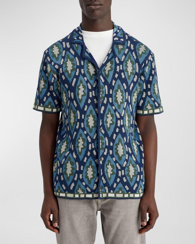 Mens Jacquard Knit Camp Shirt Product Image