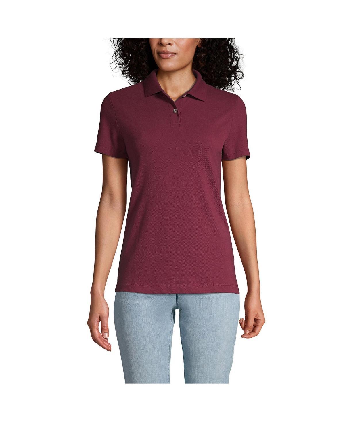 Lands End Womens School Uniform Short Sleeve Basic Mesh Polo Shirt Product Image