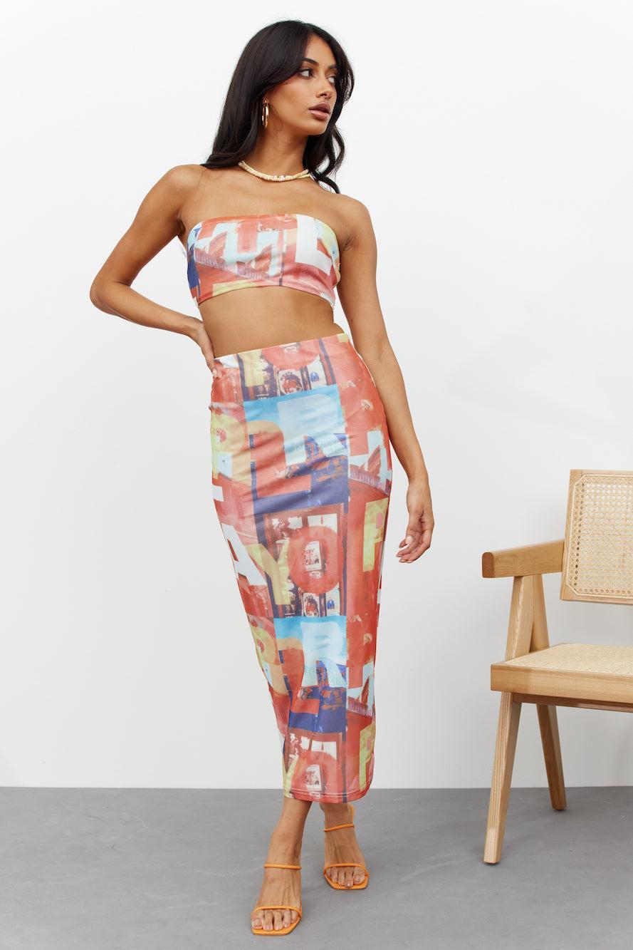 Got Wild Thoughts Midi Skirt Multi Product Image