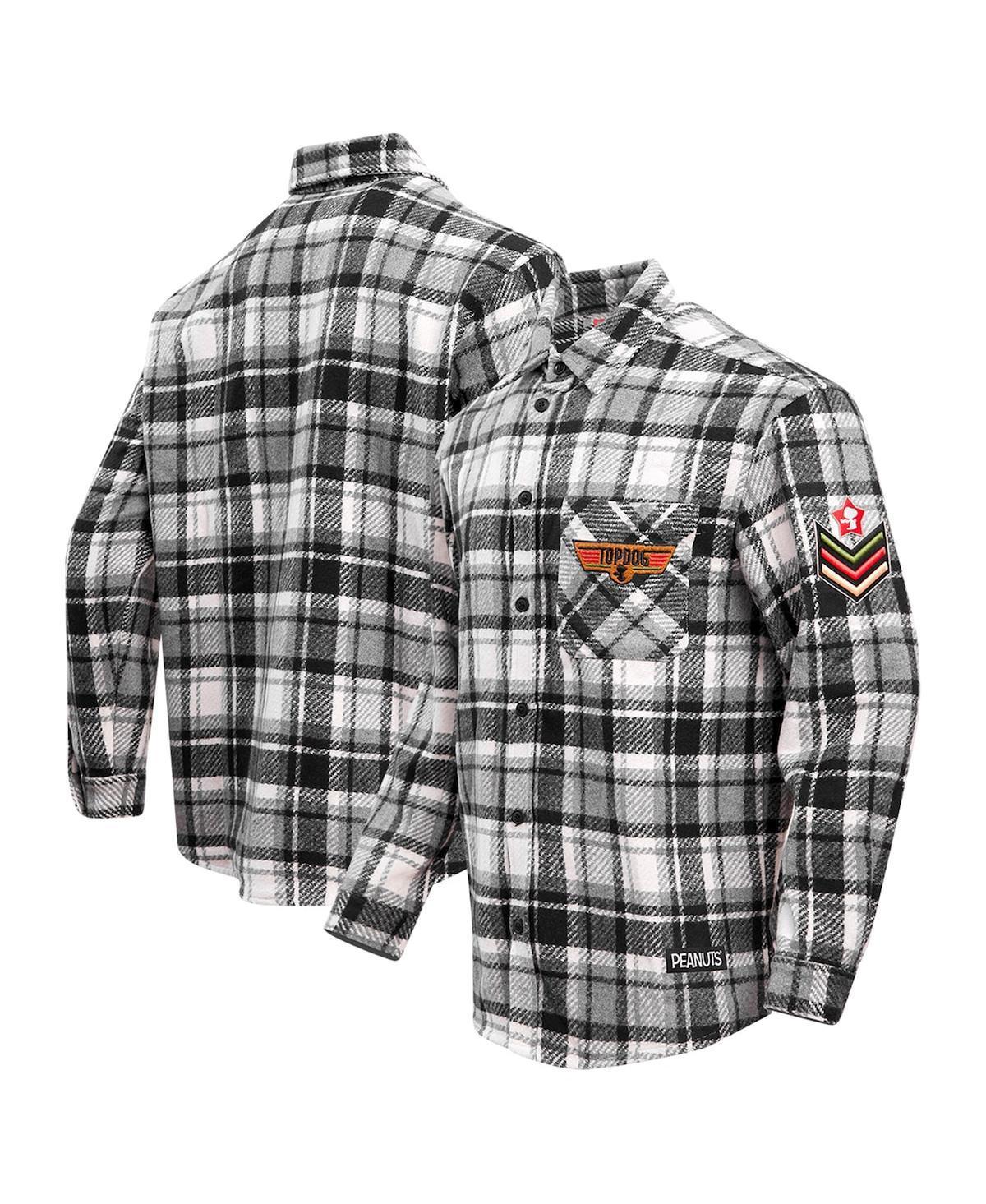 Freeze Max Mens Snoopy Black Peanuts Top Dog Flannel Button-Up Shirt - Black Product Image