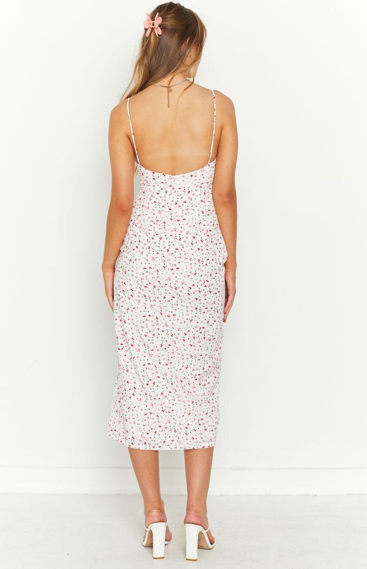 Paloma White Floral Midi Dress Product Image