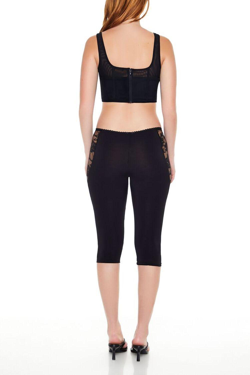 Sheer Lace Capri Leggings | Forever 21 Product Image