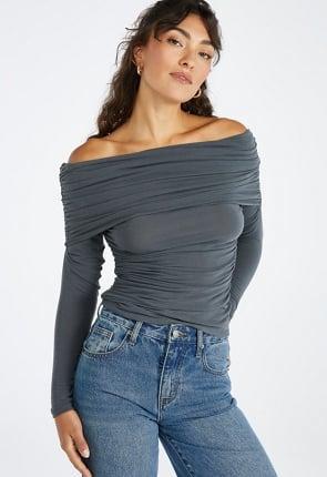 Ruched Off Shoulder Top Product Image