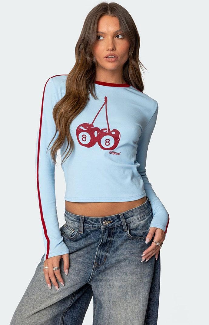 Edikted Women's Cherry 8 Long Sleeve T-Shirt Product Image