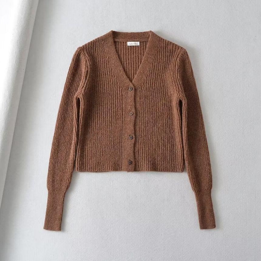 V-Neck Button-Up Cardigan Product Image