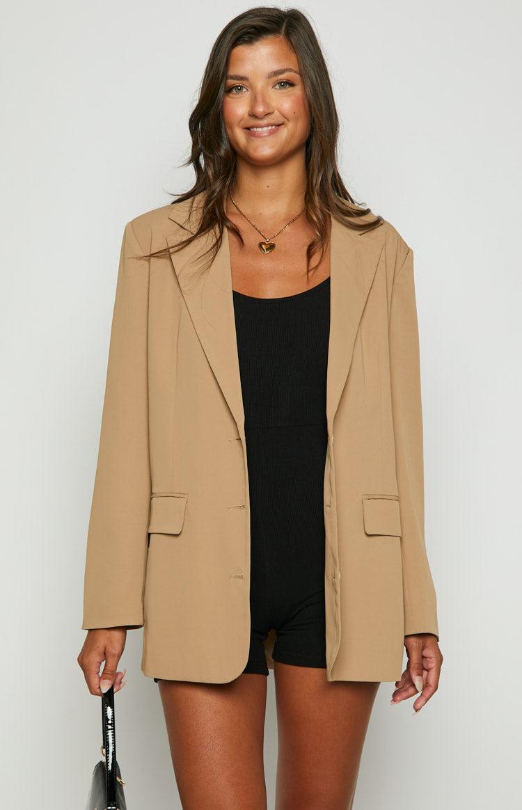 Logan Tan Oversized Blazer Product Image