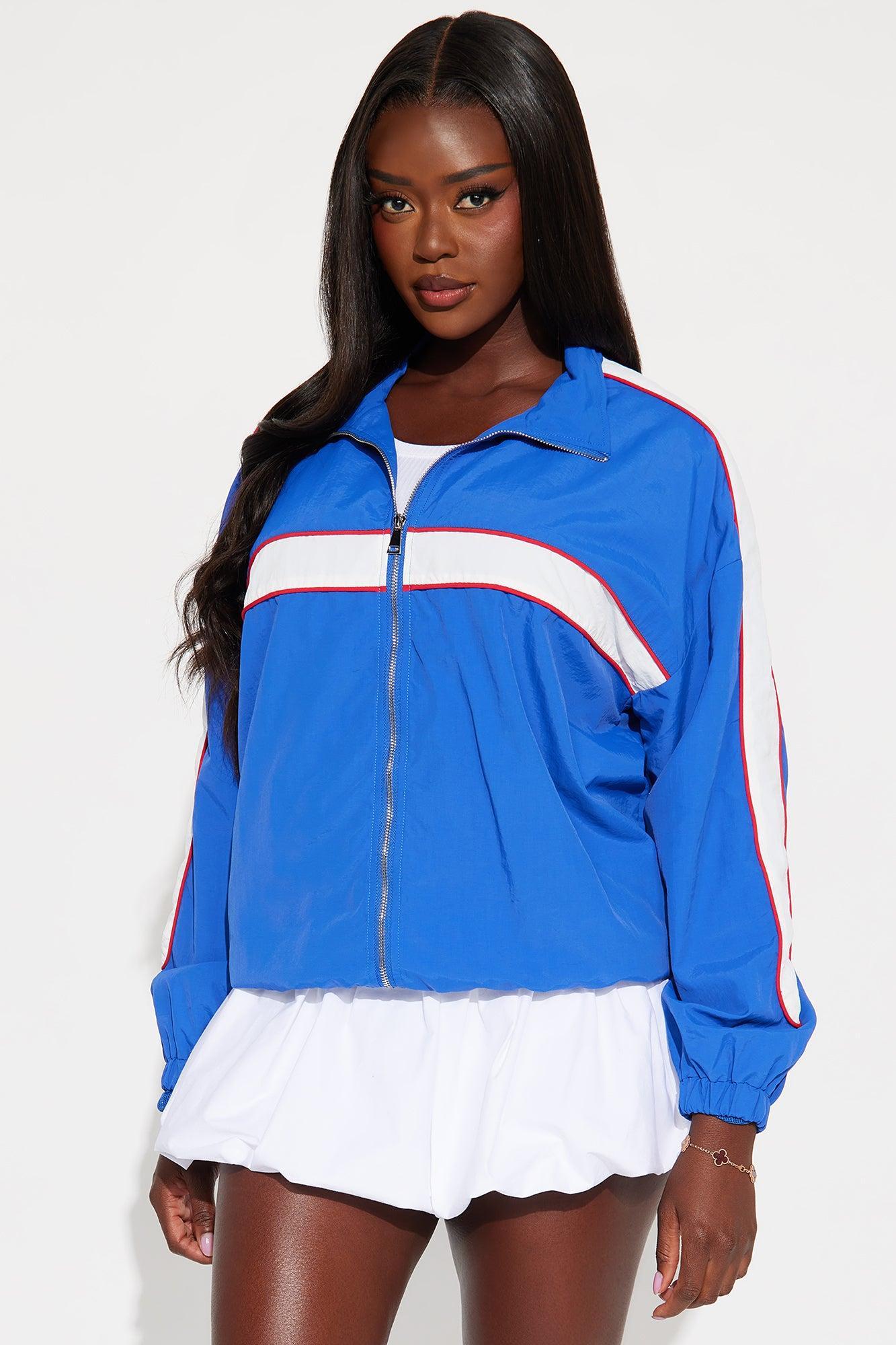 Italia Sporty Oversized Windbreaker - Blue/combo Product Image