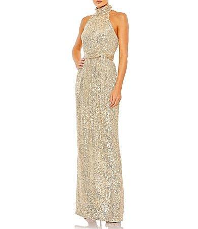 Womens Ieena Sequined Halter Gown Product Image