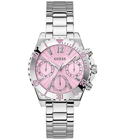 Guess Womens Analog Silver-Tone Stainless Steel Watch 38mm - Silver-Tone Product Image