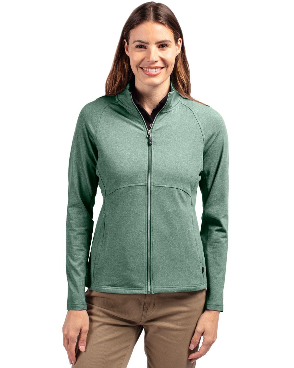 CutterBuck Womens Cutter Buck Adapt Eco Knit Heather Recycled Full Zip Jacket Product Image