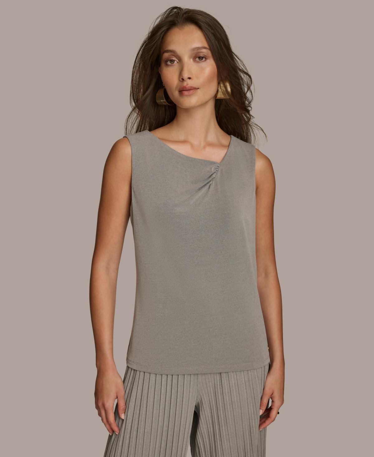 Donna Karan Womens Asymmetric Neckline Sleeveless Top product image