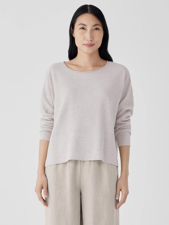 EILEEN FISHER Organic Linen Cotton Jewel Neck Box-Topfemale Product Image