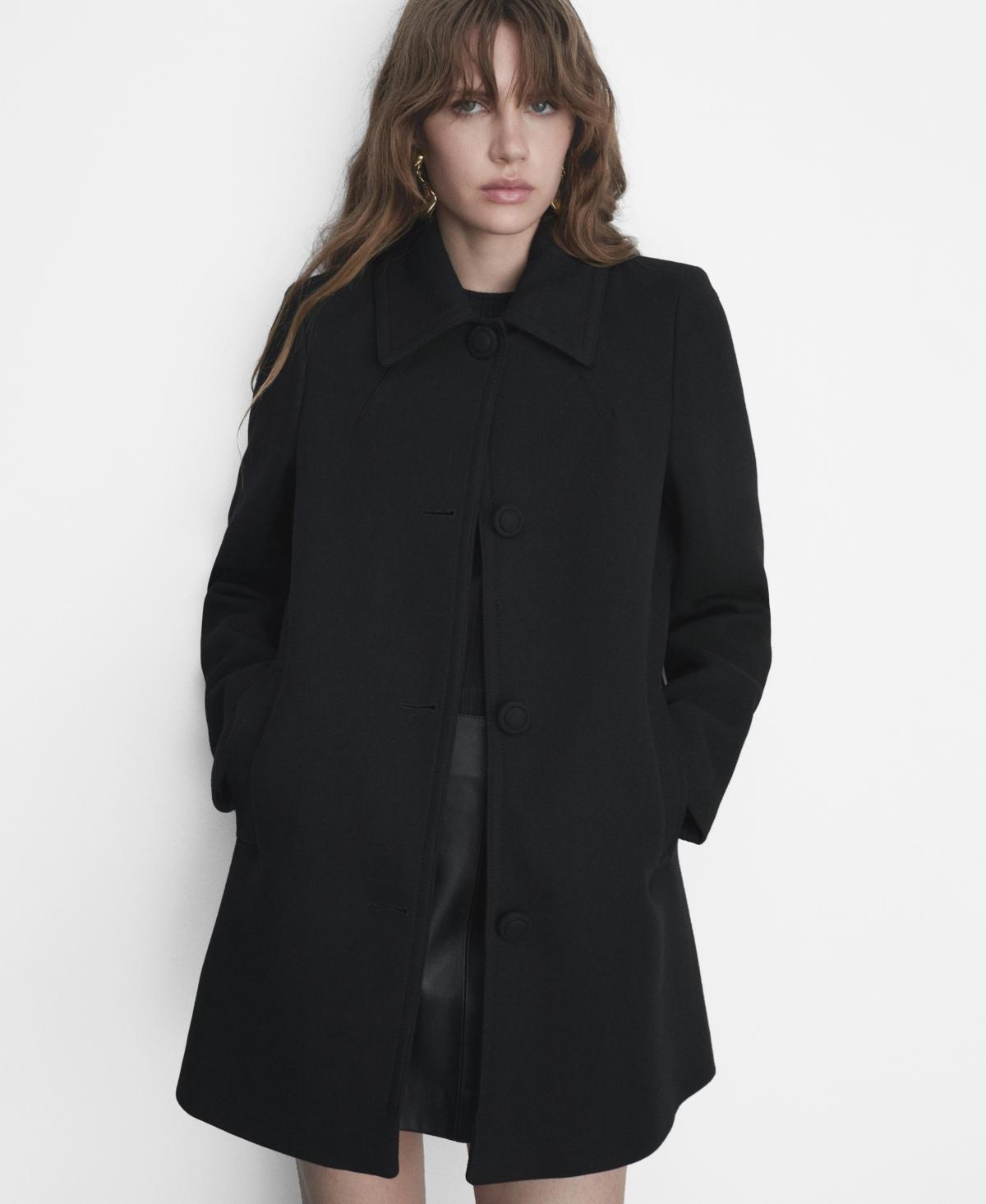 Mango Womens Straight Button Coat Product Image