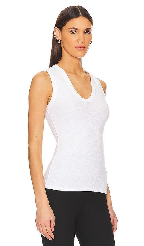 Enza Costa Textured Rib Sleeveless U Tank Top Product Image