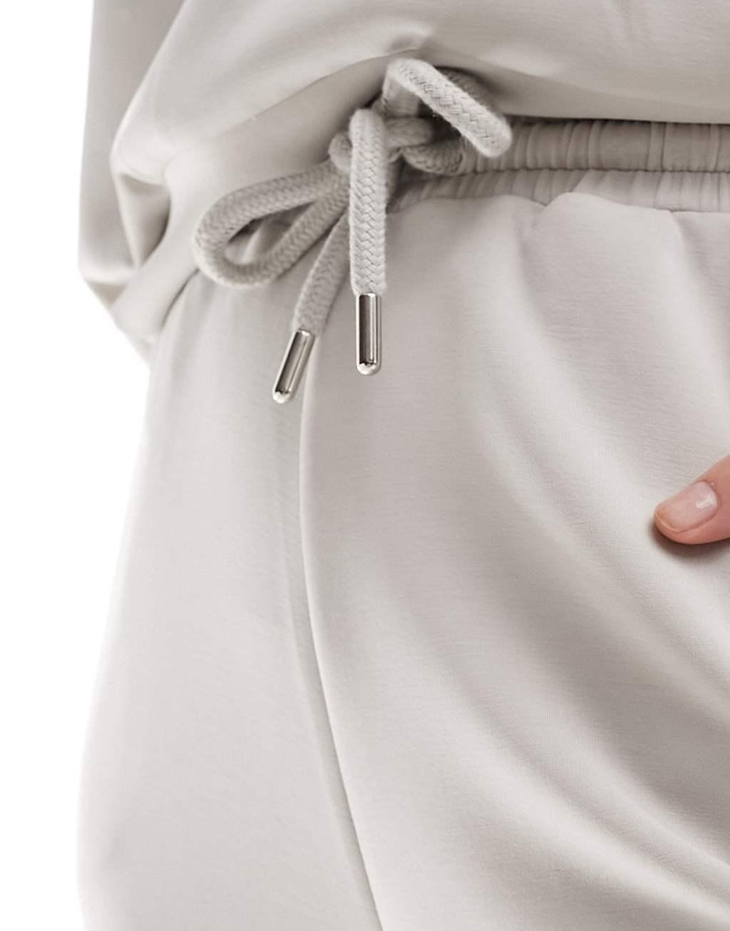 Stradivarius soft touch wide leg sweatpants in ice - part of a set Product Image