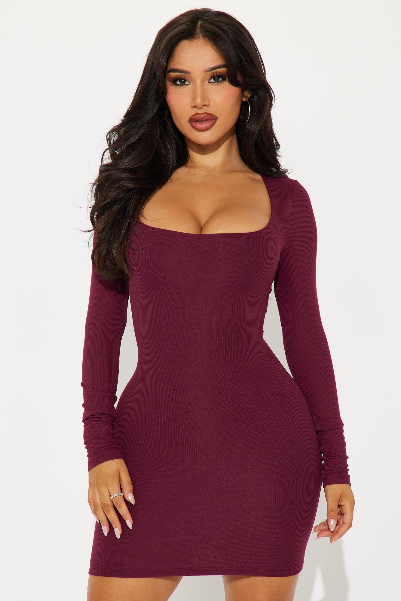 Keeping it Casual Ribbed Mini Dress - Wine Product Image