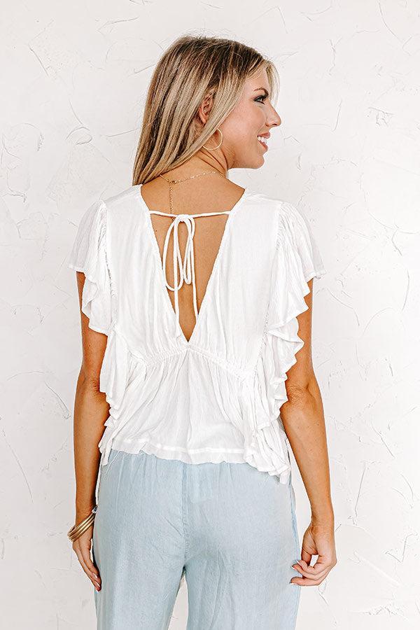 Believe The Dream Peplum Top In White Product Image