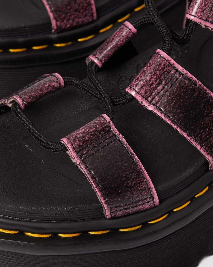 Nartilla Distressed Leather Platform Gladiator Sandals Product Image