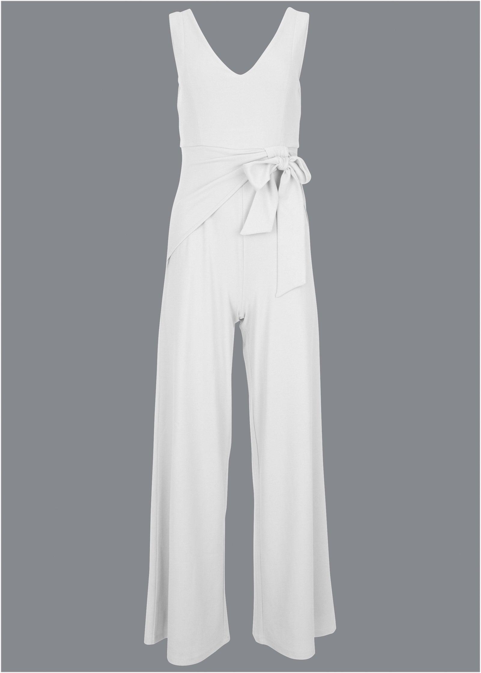 Wide Leg Jumpsuit - White Product Image