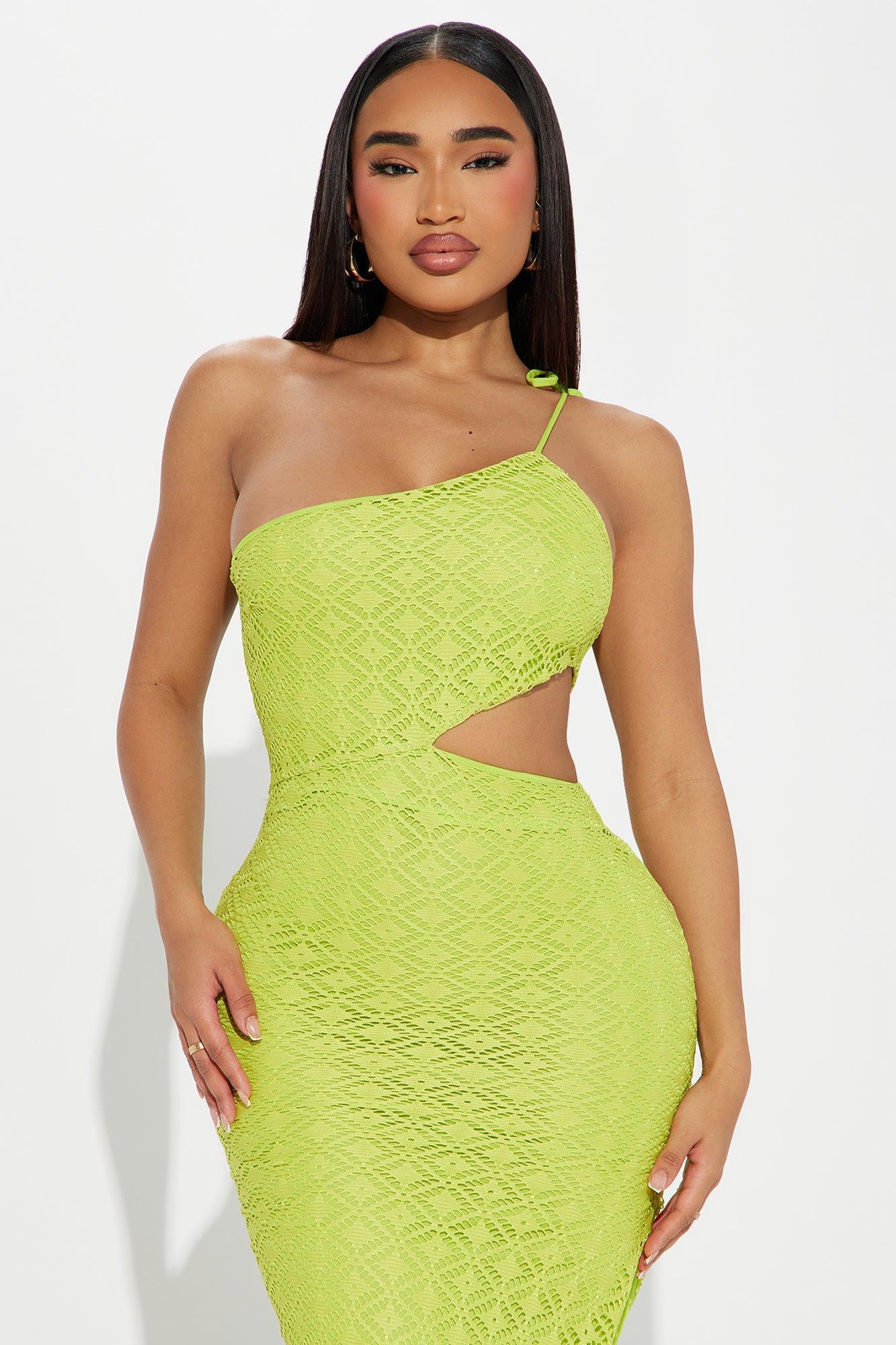 Allison Crochet Maxi Dress - Lime Product Image