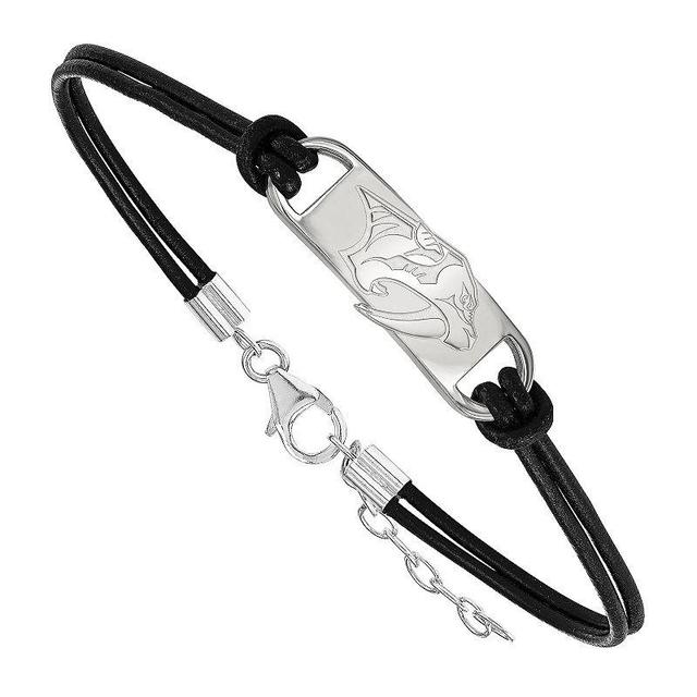 LogoArt Nashville Predators Sterling Silver Leather Bracelet, Womens Product Image