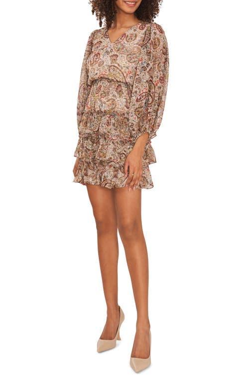 Vince Camuto Paisley Print Metallic Tiered Minidress Product Image