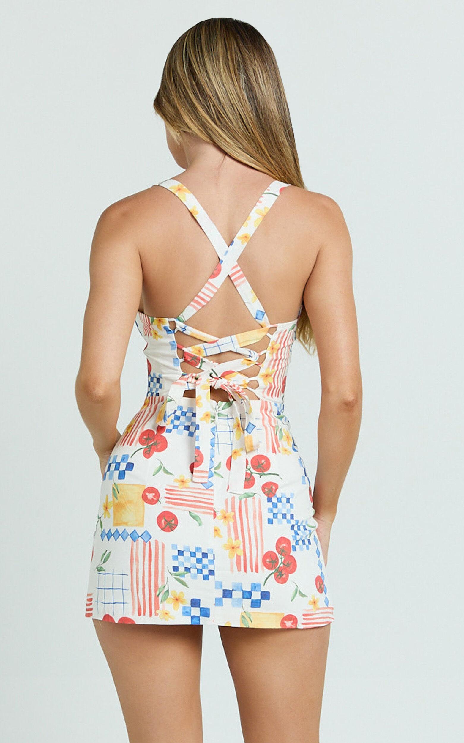 Mikayla Mini Dress - Sweetheart Ruched Bust Fitted Dress in Pomodoro Paradise Product Image