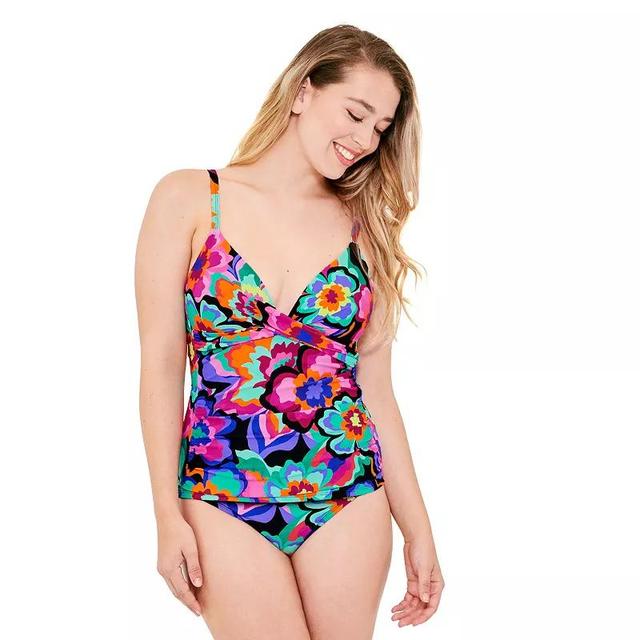 Womens Freshwater Chevron Vibes Molded Cup Twist Tankini Product Image