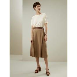 Merino Wool Wrap Midi Skirt Product Image