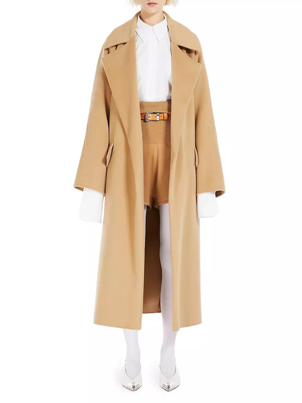 Wool-Cashmere Belted Long Coat Product Image