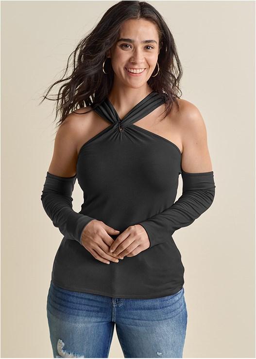 Cold-Shoulder Long Sleeve Top product image